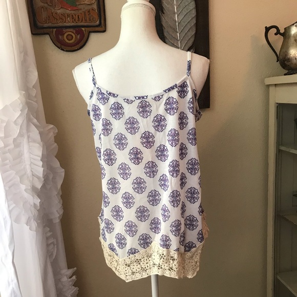 pink rose white blue tank NWT - Picture 3 of 7